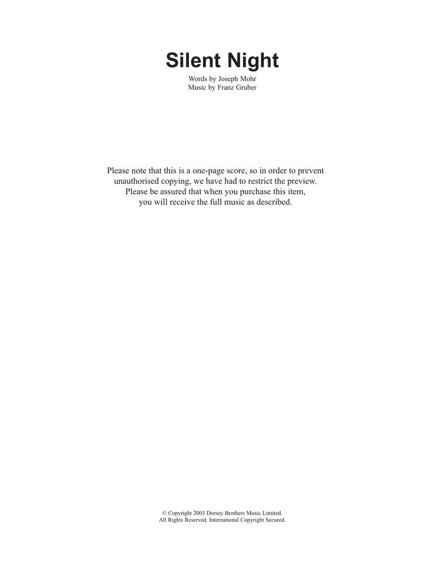 Silent Night Guitar scores gallery preview page 1