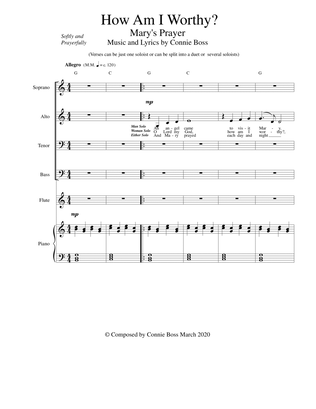 Book cover for How Am I Worthy (Mary's Prayer) - SATB, optional instrument and piano
