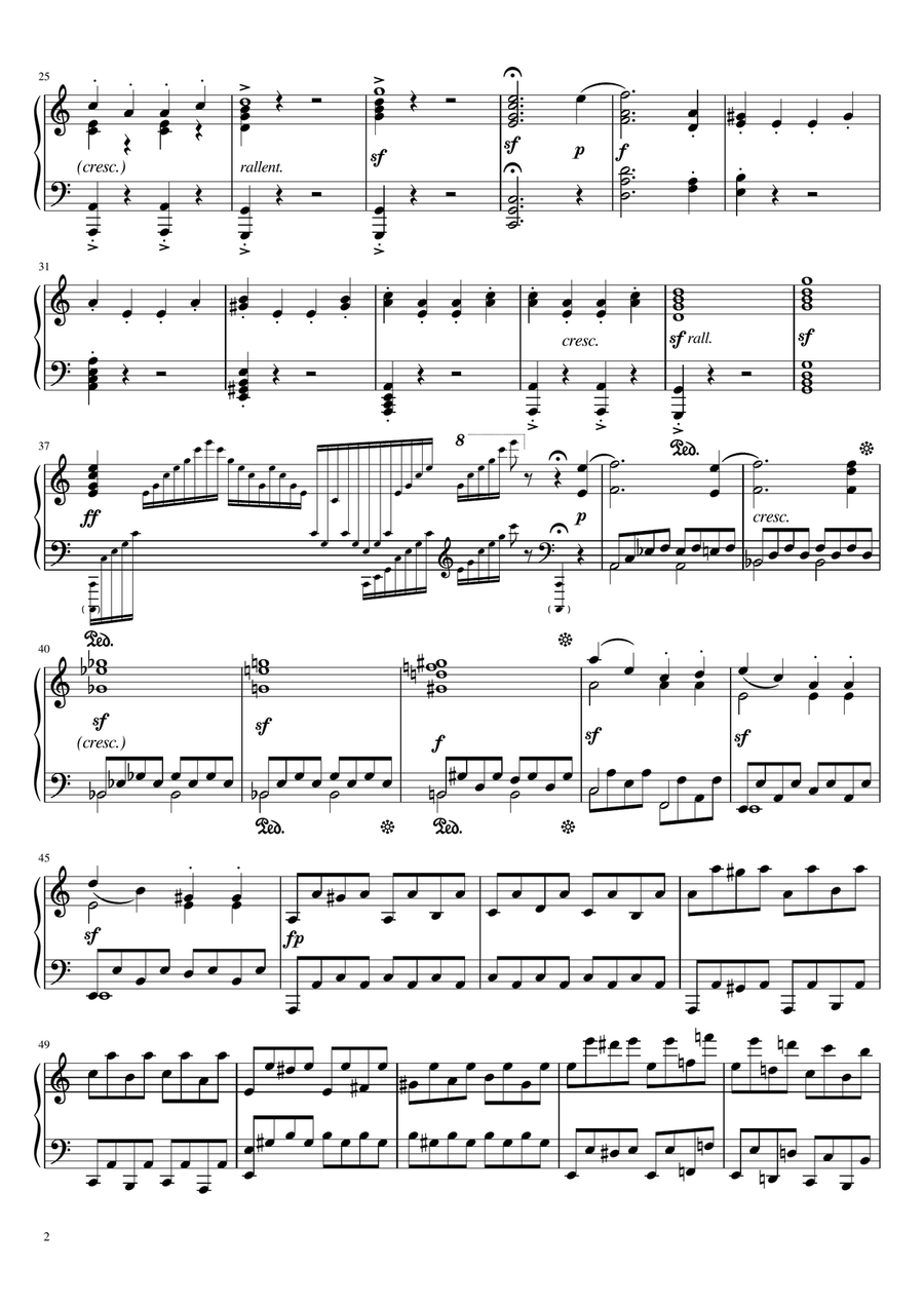 Beethoven - Violin Sonata No.9 A Major, Op.47 'Kreutzer' - Mov 1. Adagio - for Piano Solo Original Piano Solo scores gallery preview page 2