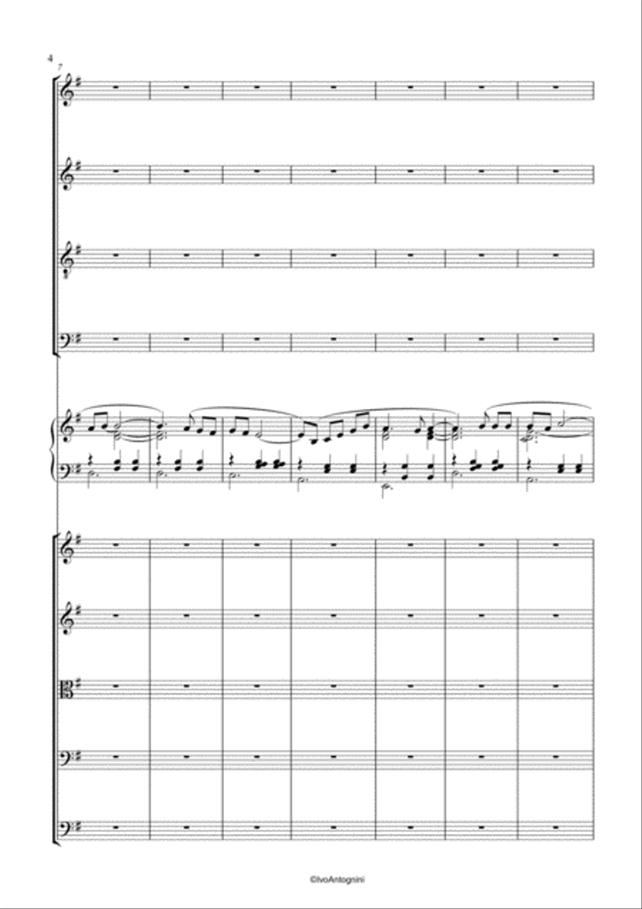Canticle of the Sun (choir SATB + String Orch. + piano score : 42 pages) 4-Part scores gallery preview page 4