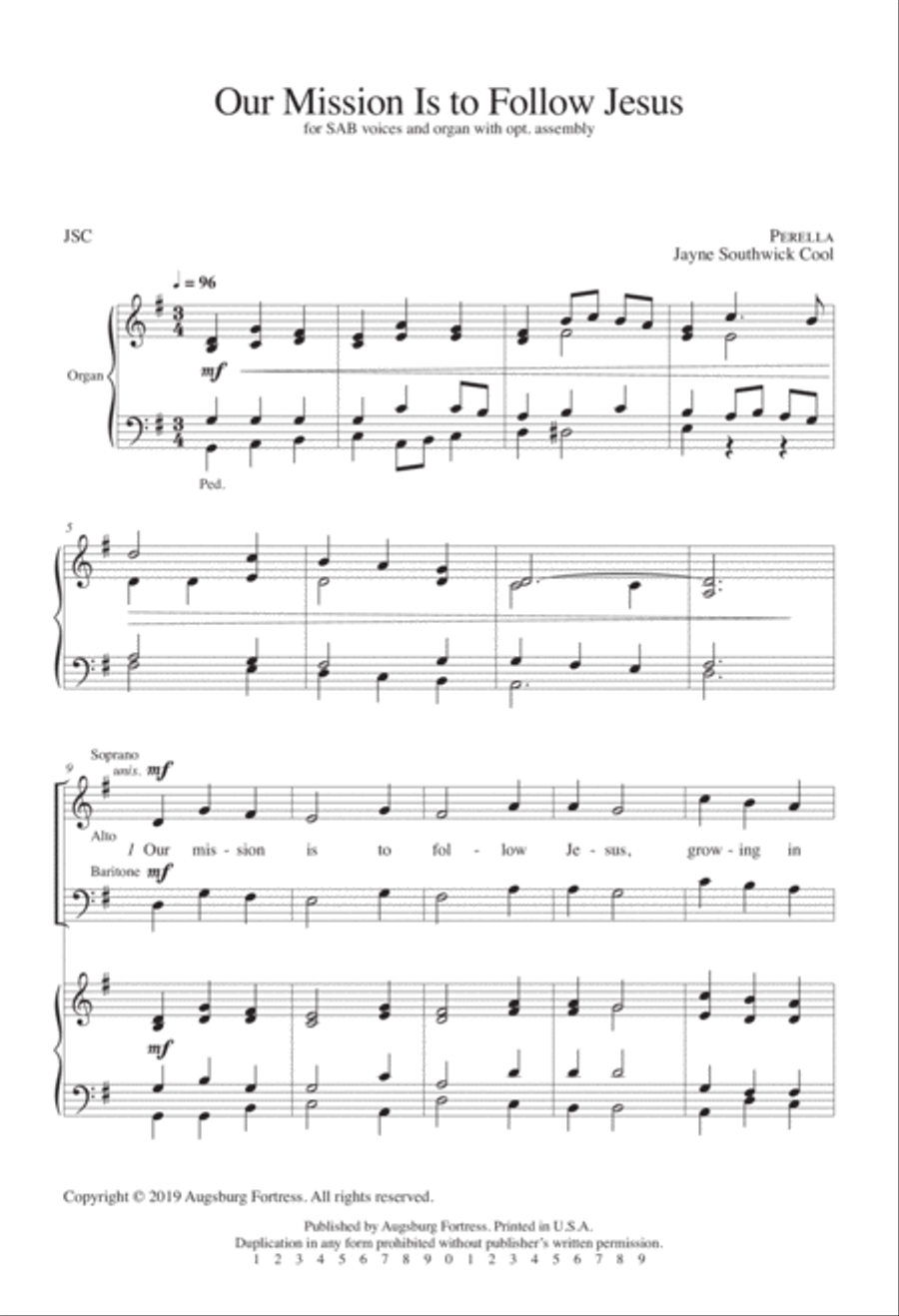 Our Mission Is to Follow Jesus 3-Part scores gallery preview page 3