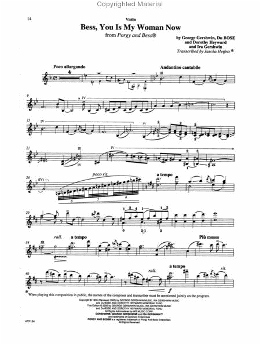 Heifetz Plays Gershwin Violin Solo scores gallery preview page 3