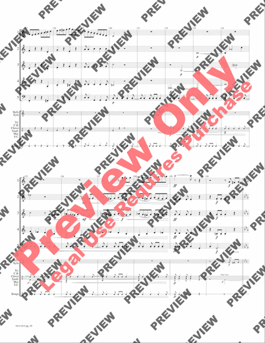 Tico Tico Tico Tico Woodwind Ensemble scores gallery preview page 12