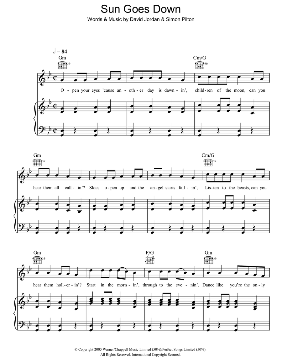 Sun Goes Down Acoustic Guitar scores gallery preview page 1