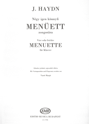 Book cover for Vier sehr leichte Menuette