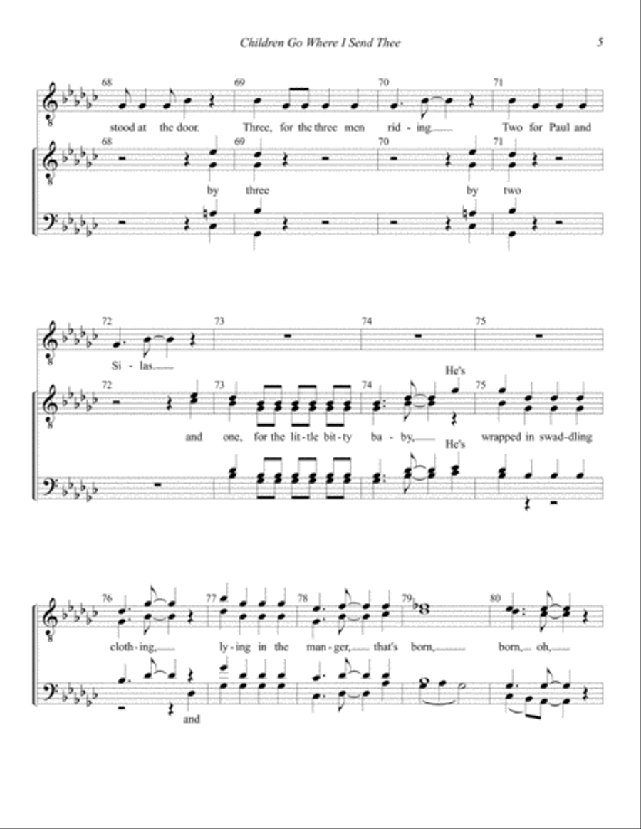 Children Go Where I Send Thee TTBB scores gallery preview page 5
