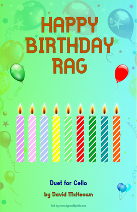 Book cover for Happy Birthday Rag, for Cello Duet
