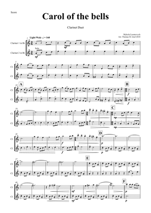 Carol of the Bells - Pentatonix style - Clarinet Duet