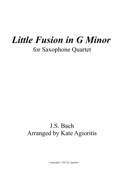 Little Fusion in G Minor - For Saxophone Quartet image number null