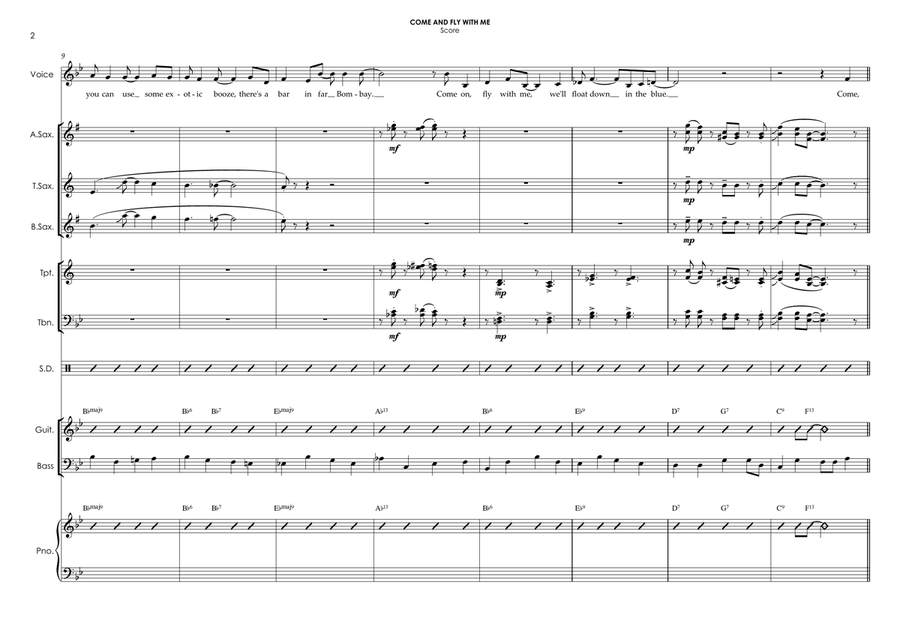 Come Fly With Me - Score Only Jazz Ensemble scores gallery preview page 5