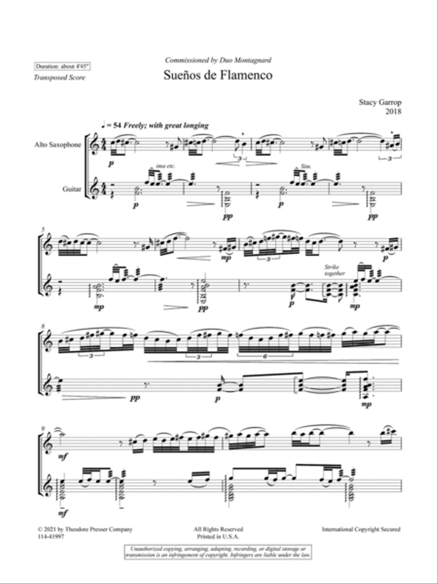 Sueños de Flamenco Chamber Music scores gallery preview page 2