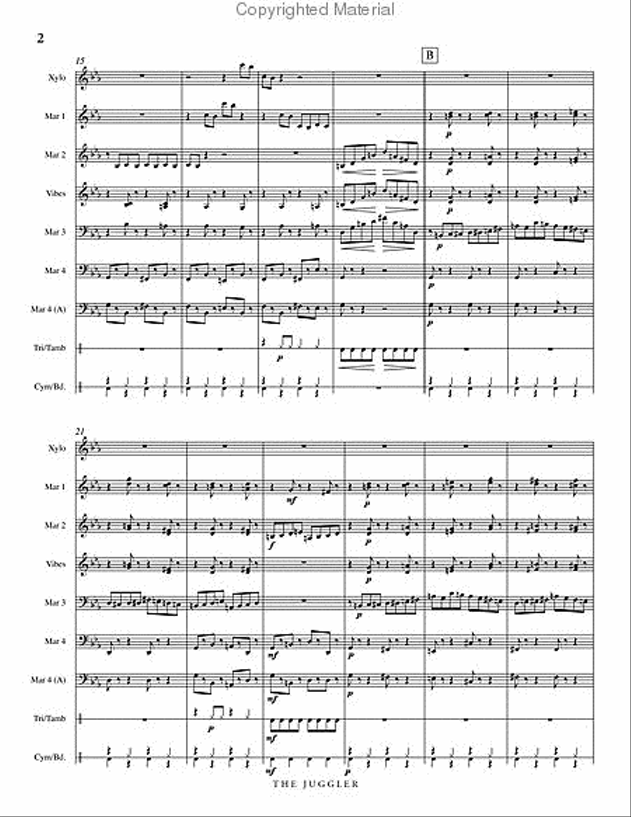 The Juggler Percussion Ensemble scores gallery preview page 3