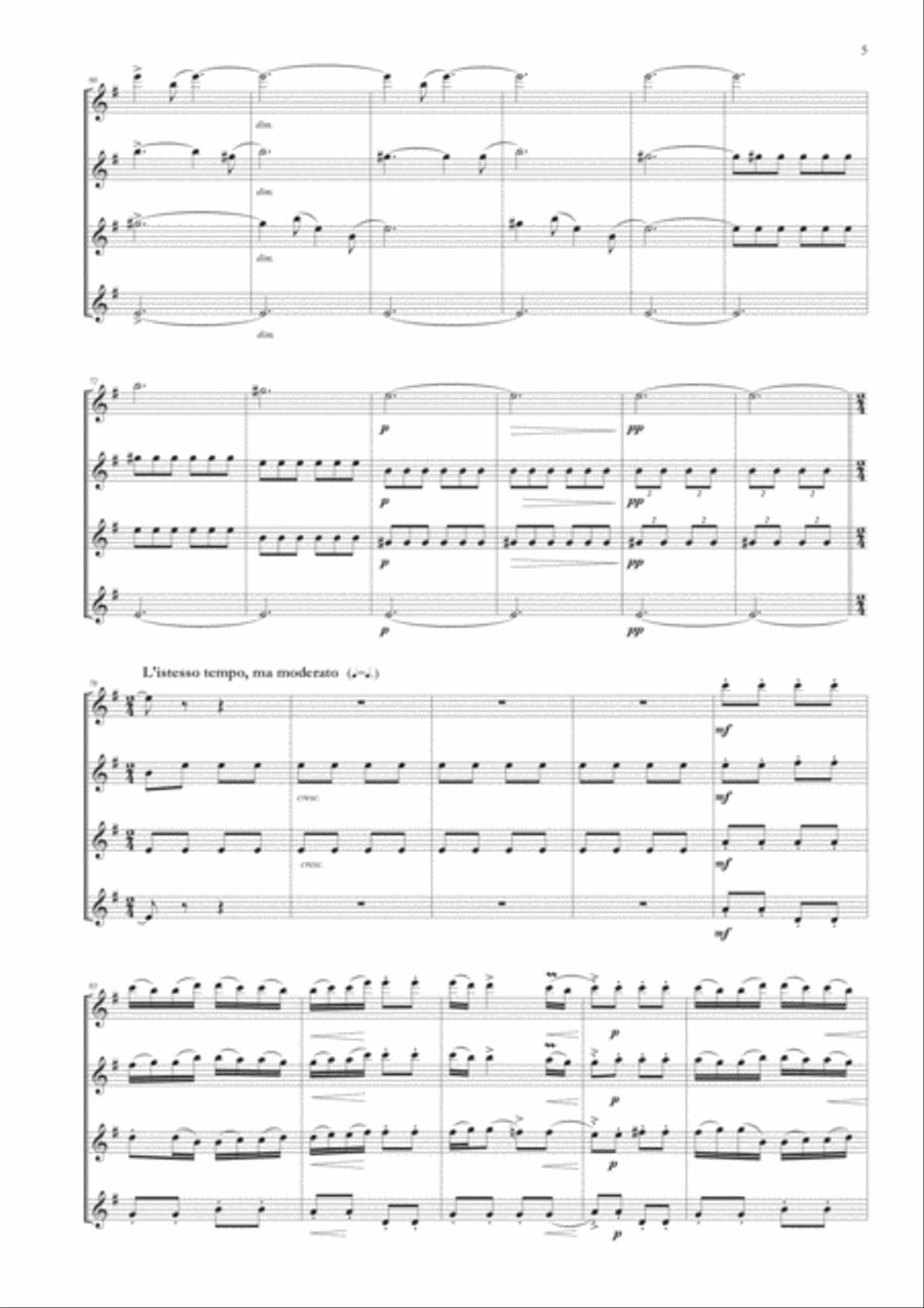 The Moldau for Flute Quartet Flute Quartet scores gallery preview page 5