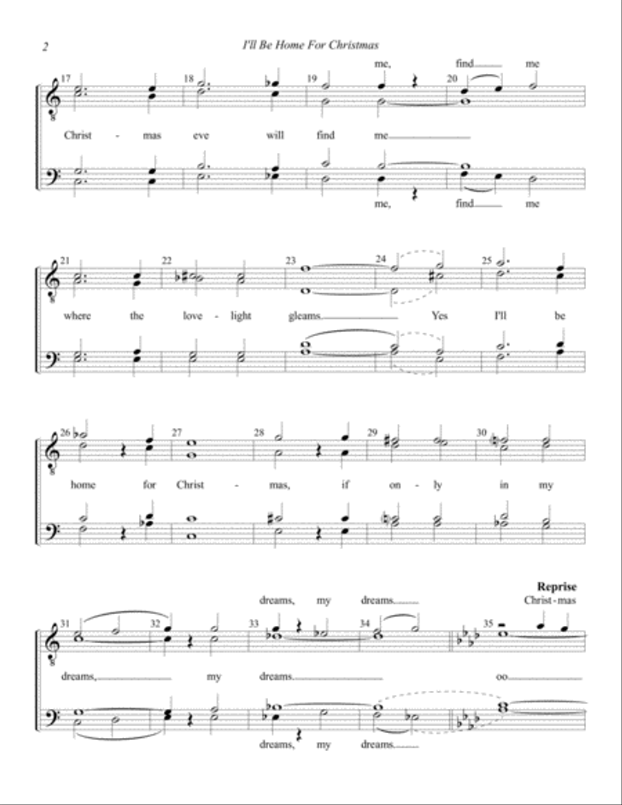 I'll Be Home For Christmas TTBB scores gallery preview page 2