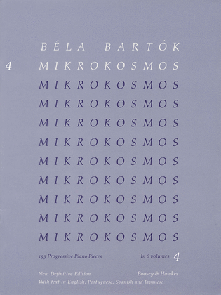 Book cover for Mikrokosmos Volume 4 (Blue)