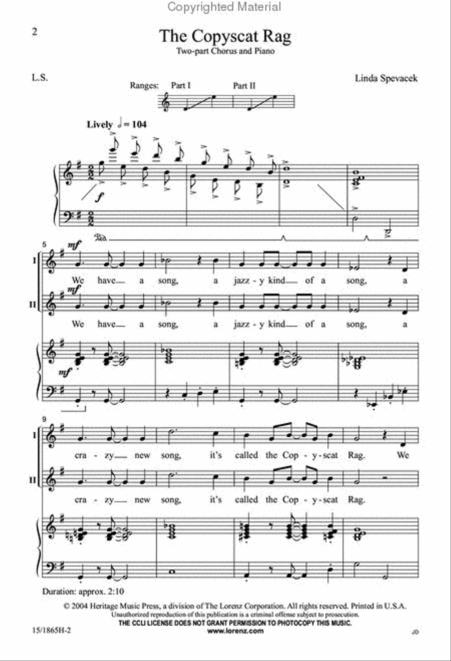 The Copyscat Rag 2-Part scores gallery preview page 2