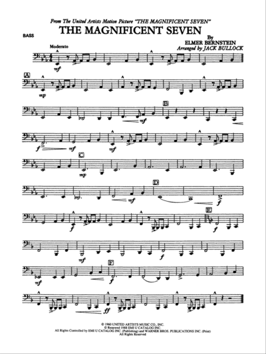 The Magnificent Seven: String Bass Concert Band scores gallery preview page 1