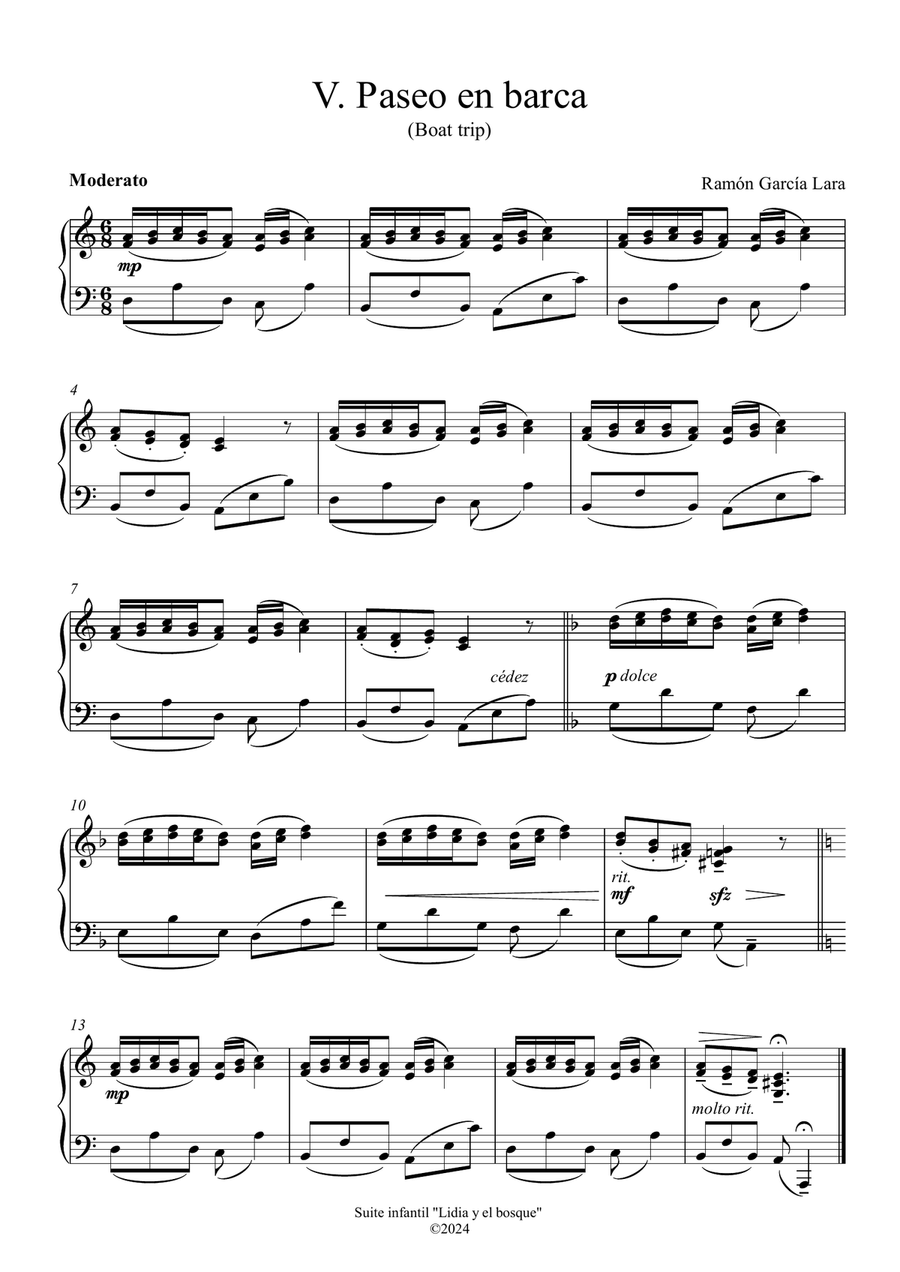 V. Boat trip - Children's piano suite 
