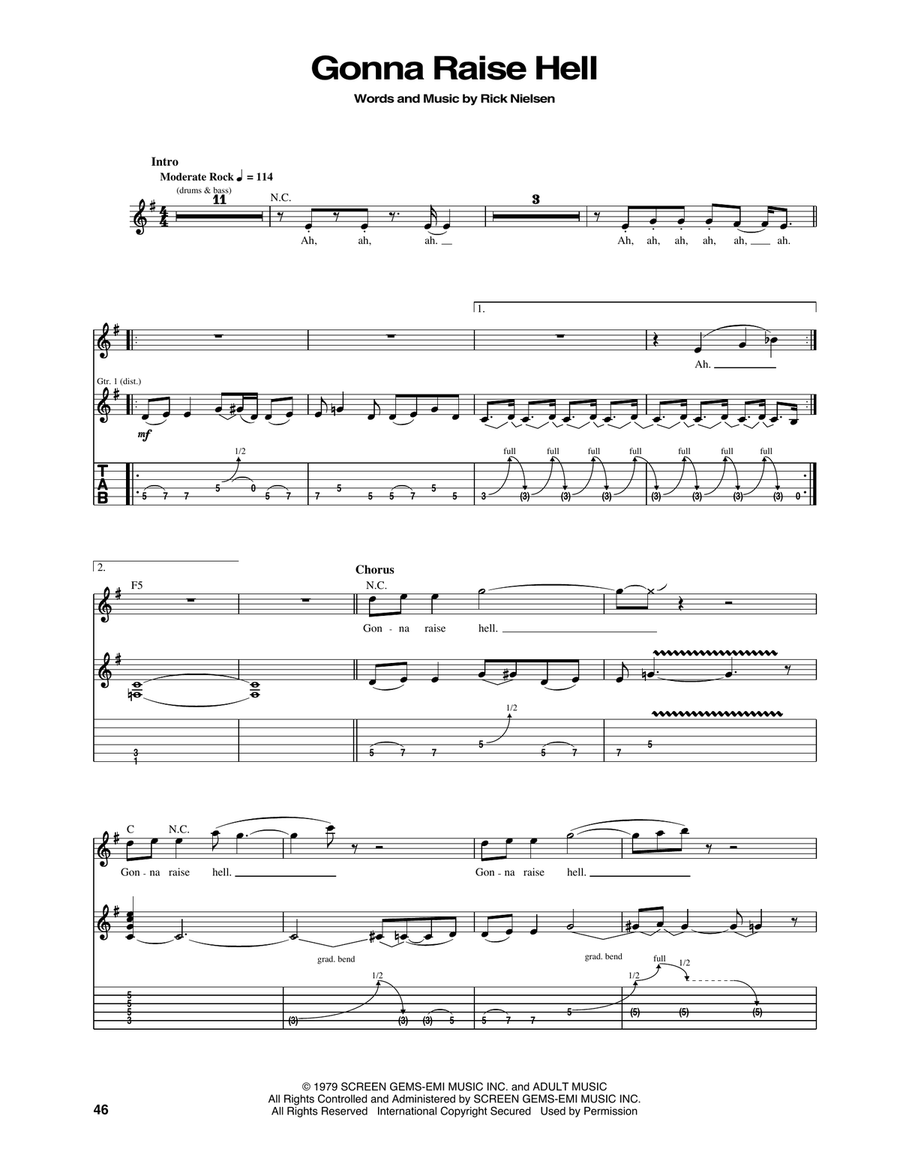 Gonna Raise Hell Gonna Raise Hell Acoustic Guitar scores gallery preview page 1