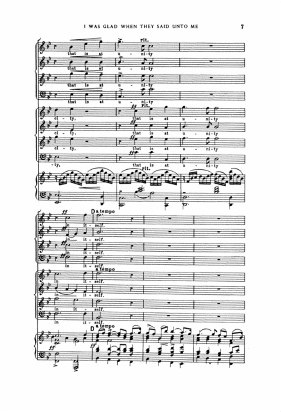 I Was Glad When They Said Unto Me 4-Part scores gallery preview page 6