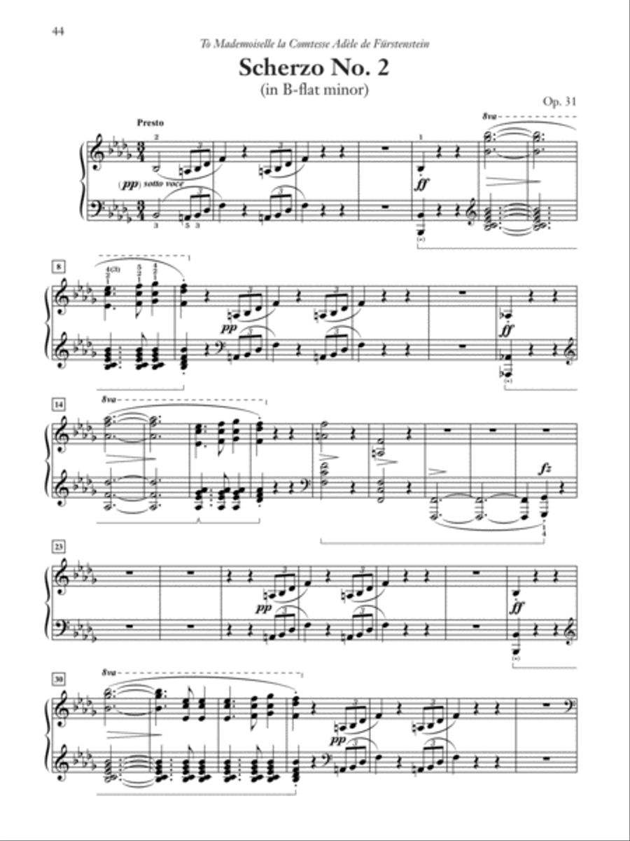 Scherzos, Opp. 20, 31, 39, 54 Piano Solo scores gallery preview page 3