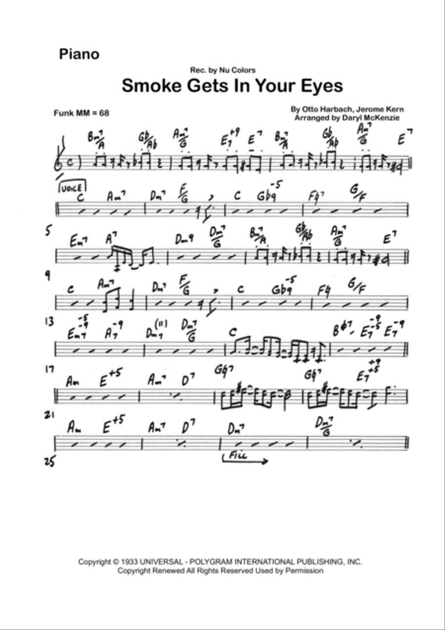 Smoke Gets In Your Eyes Bass Voice scores gallery preview page 3