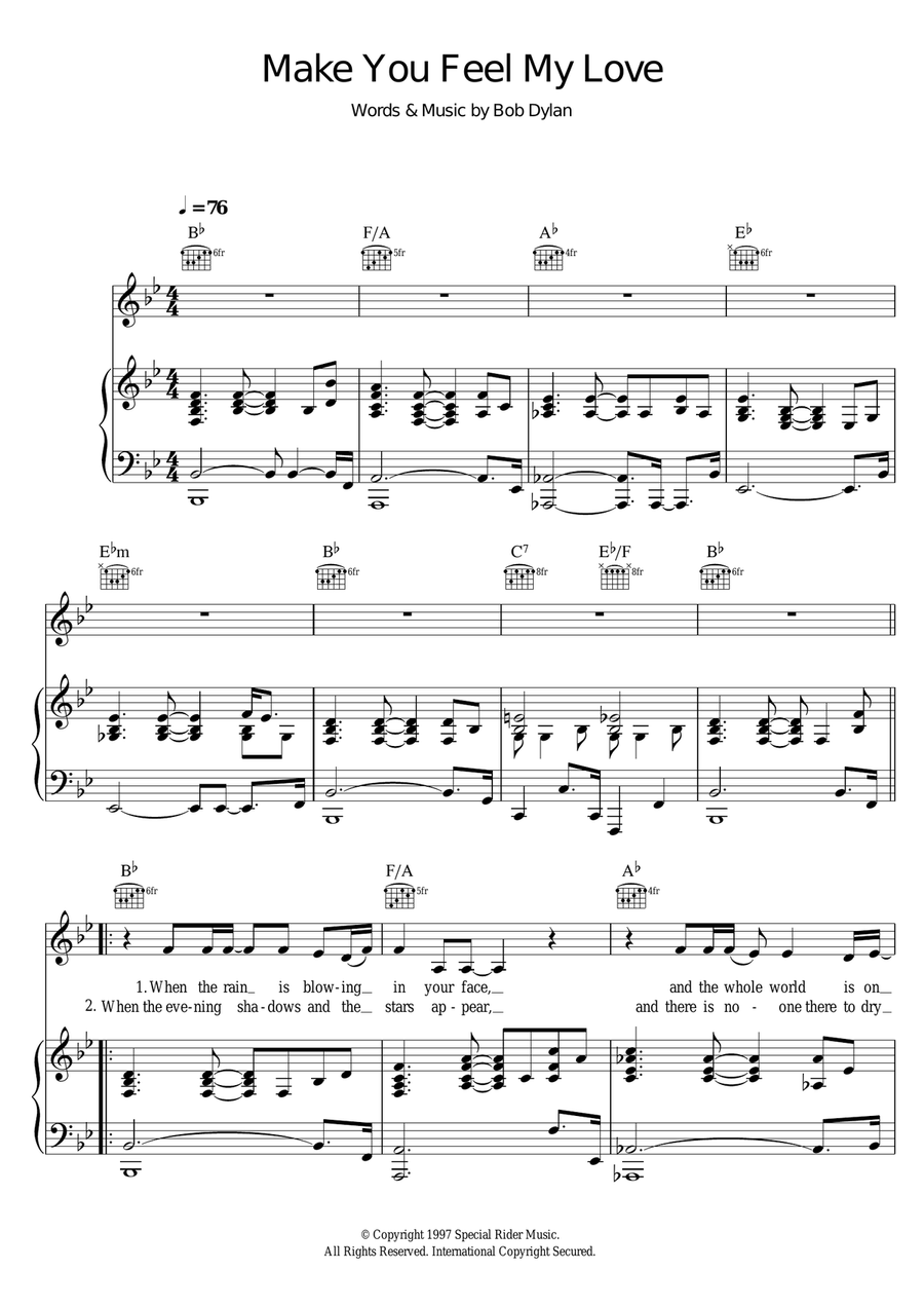Make You Feel My Love Acoustic Guitar scores gallery preview page 1