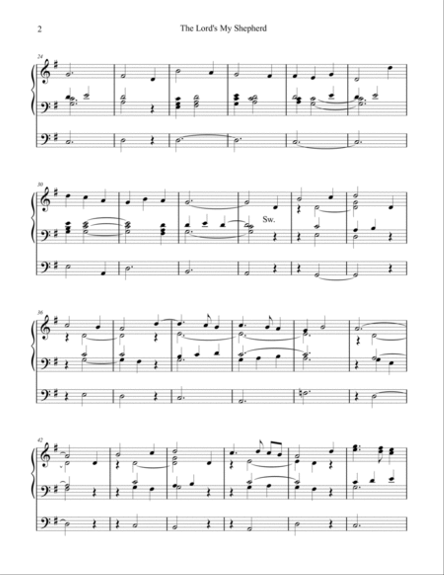 The Lord's My Shepherd (Belmont) organ work, by Phil Lehenbauer image number null