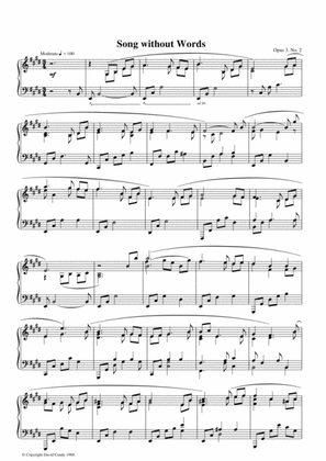 Songs without Words for solo Piano, Op. 3, No. 2