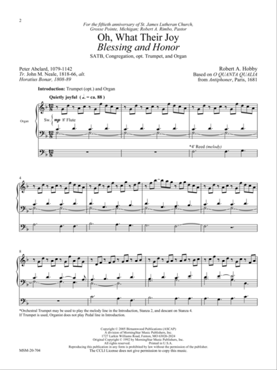 Oh, What Their Joy (O quanta qualia) 4-Part scores gallery preview page 1