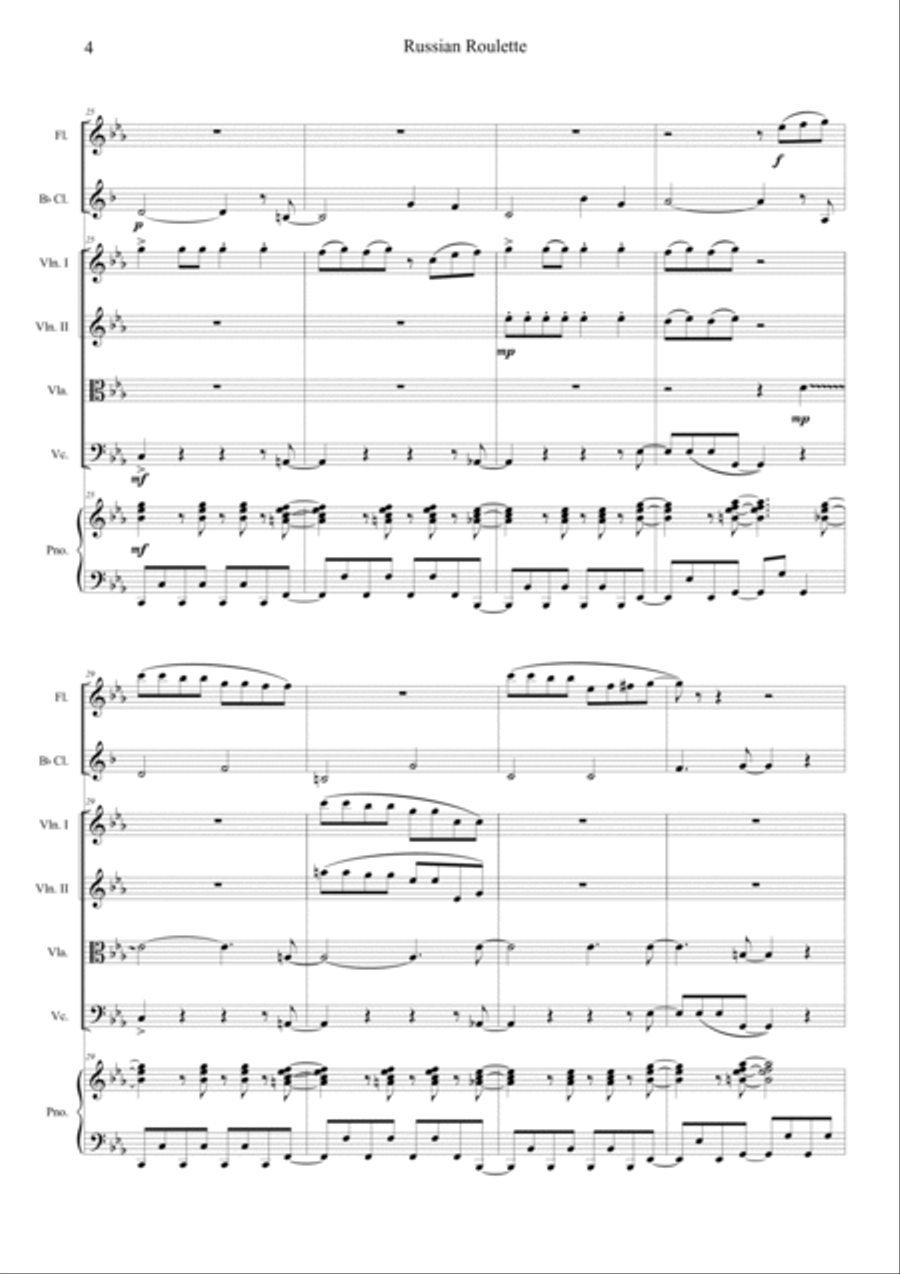 Russian Roulette Orchestra scores gallery preview page 4