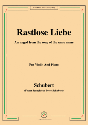 Schubert-Rastlose Liebe,for Violin and Piano