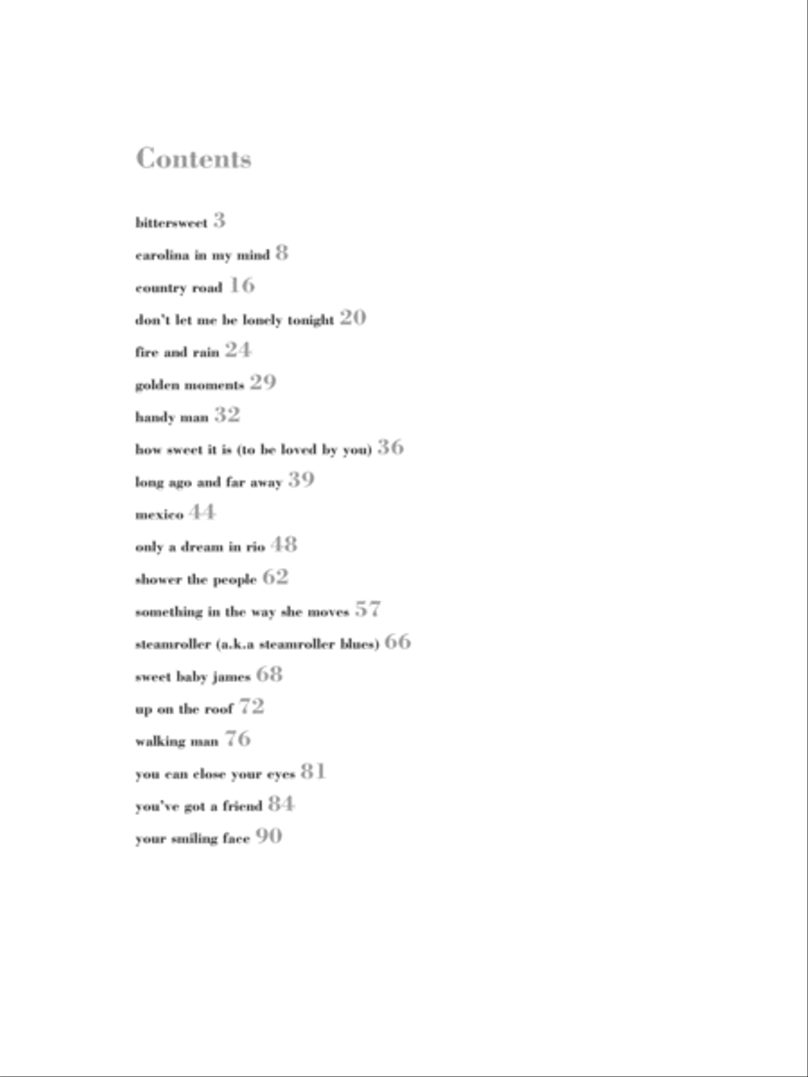 The Best of James Taylor Piano, Vocal, Guitar scores gallery preview page 2
