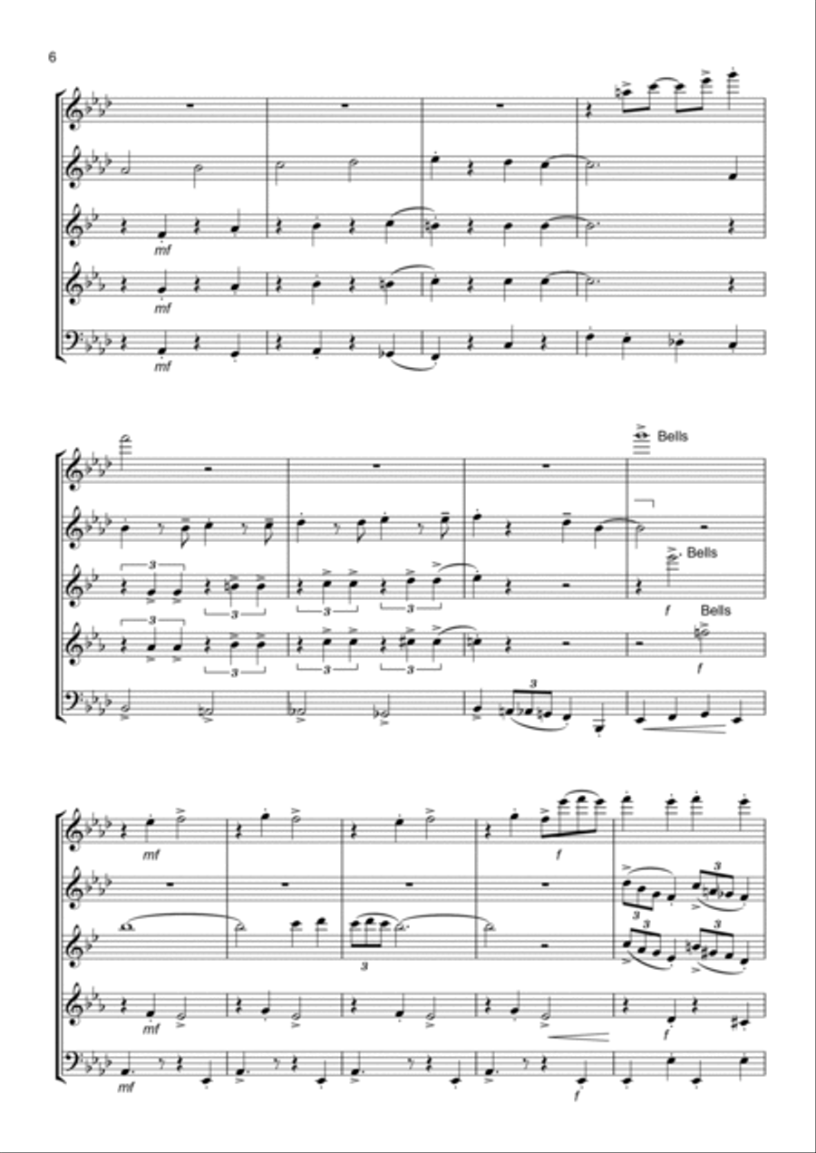The Continental for Wind Quintet Woodwind Quintet scores gallery preview page 6