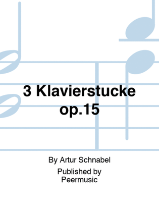 Book cover for 3 Klavierstücke op.15