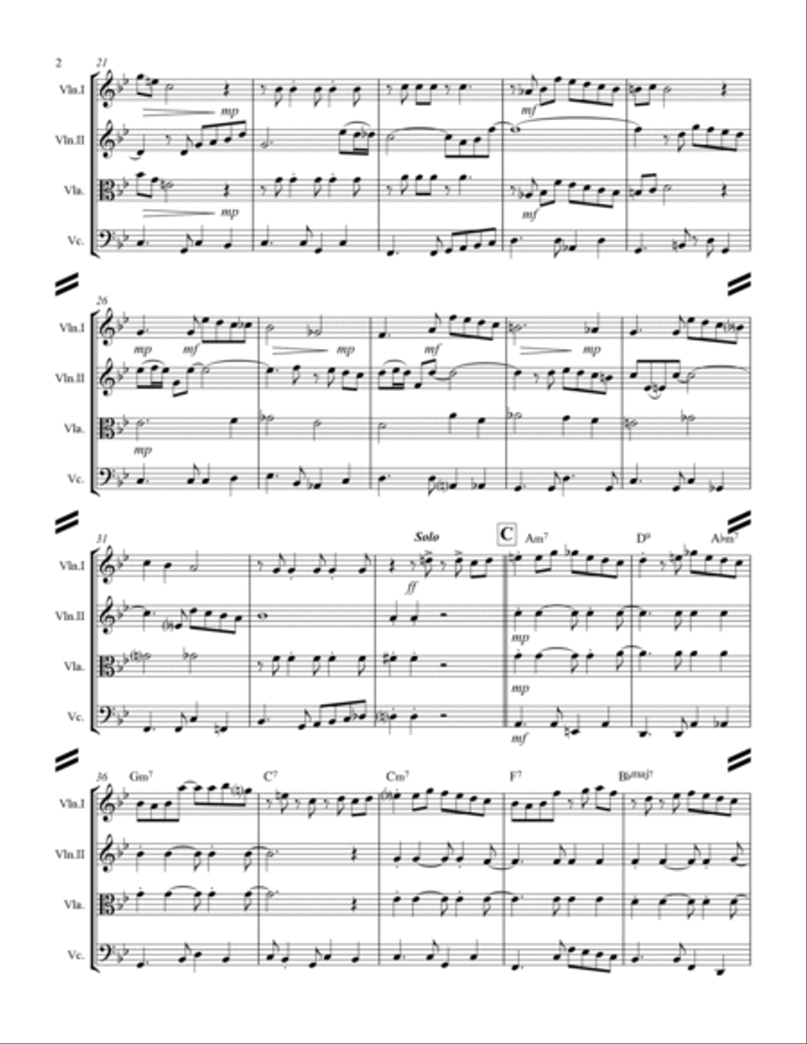 The Shadow Of Your Smile String Quartet scores gallery preview page 3