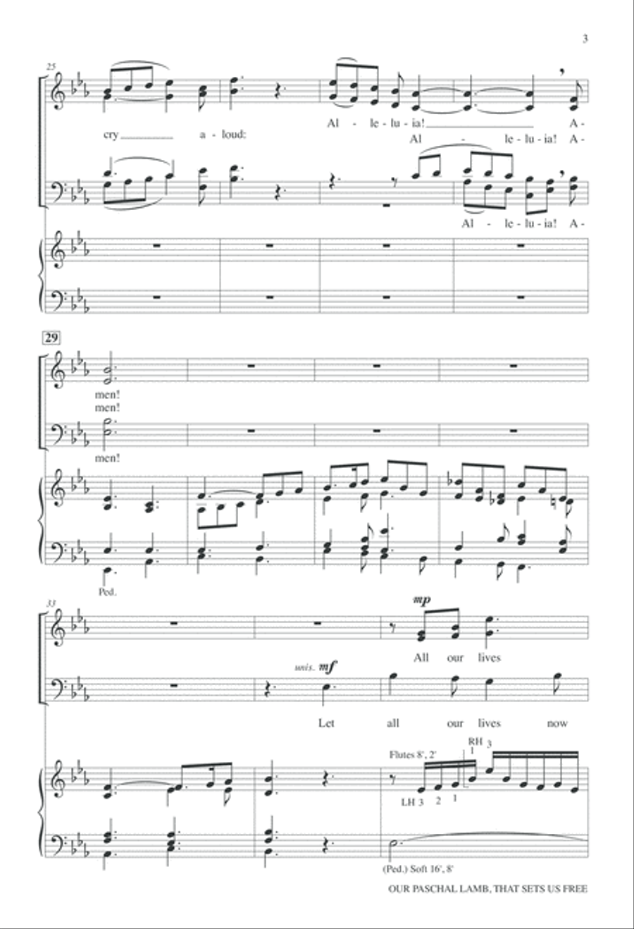 Our Paschal Lamb, that Sets Us Free 4-Part scores gallery preview page 3