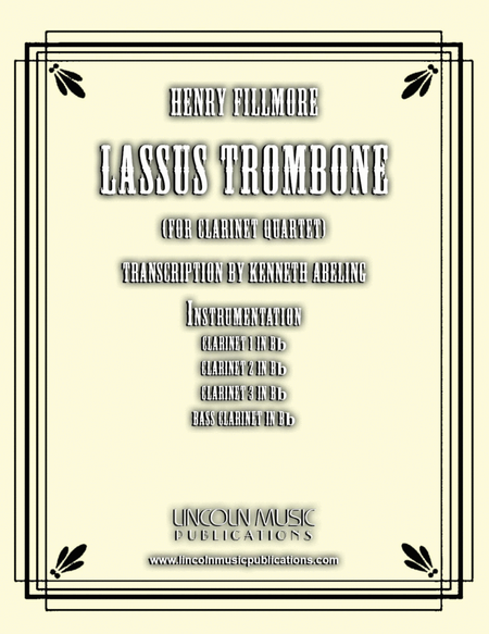 Lassus Trombone (for Clarinet Quartet) image number null