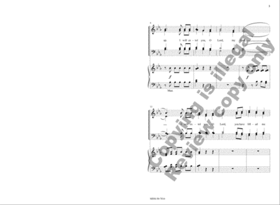 I Will Extol You, O Lord (Choral Score) image number null