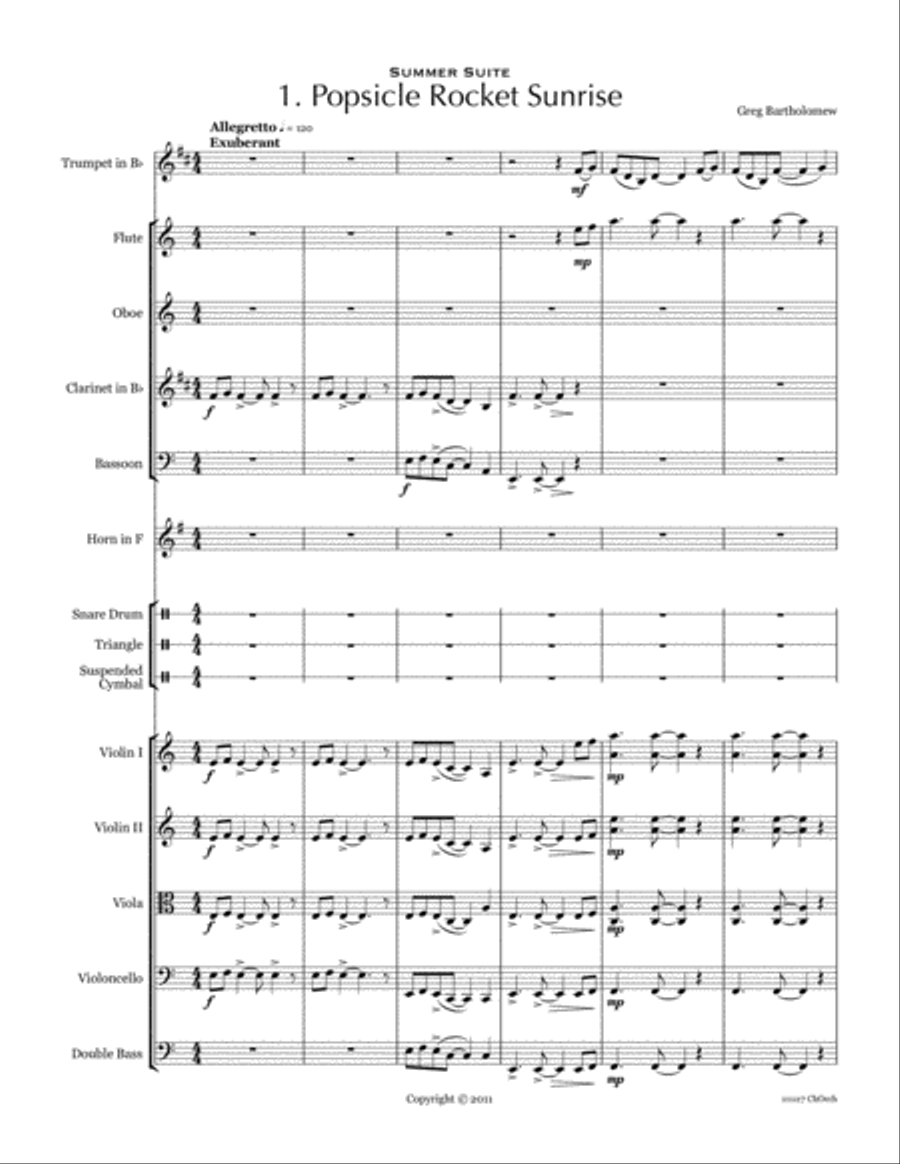 Summer Suite for trumpet & chamber orchestra Chamber Orchestra scores gallery preview page 3