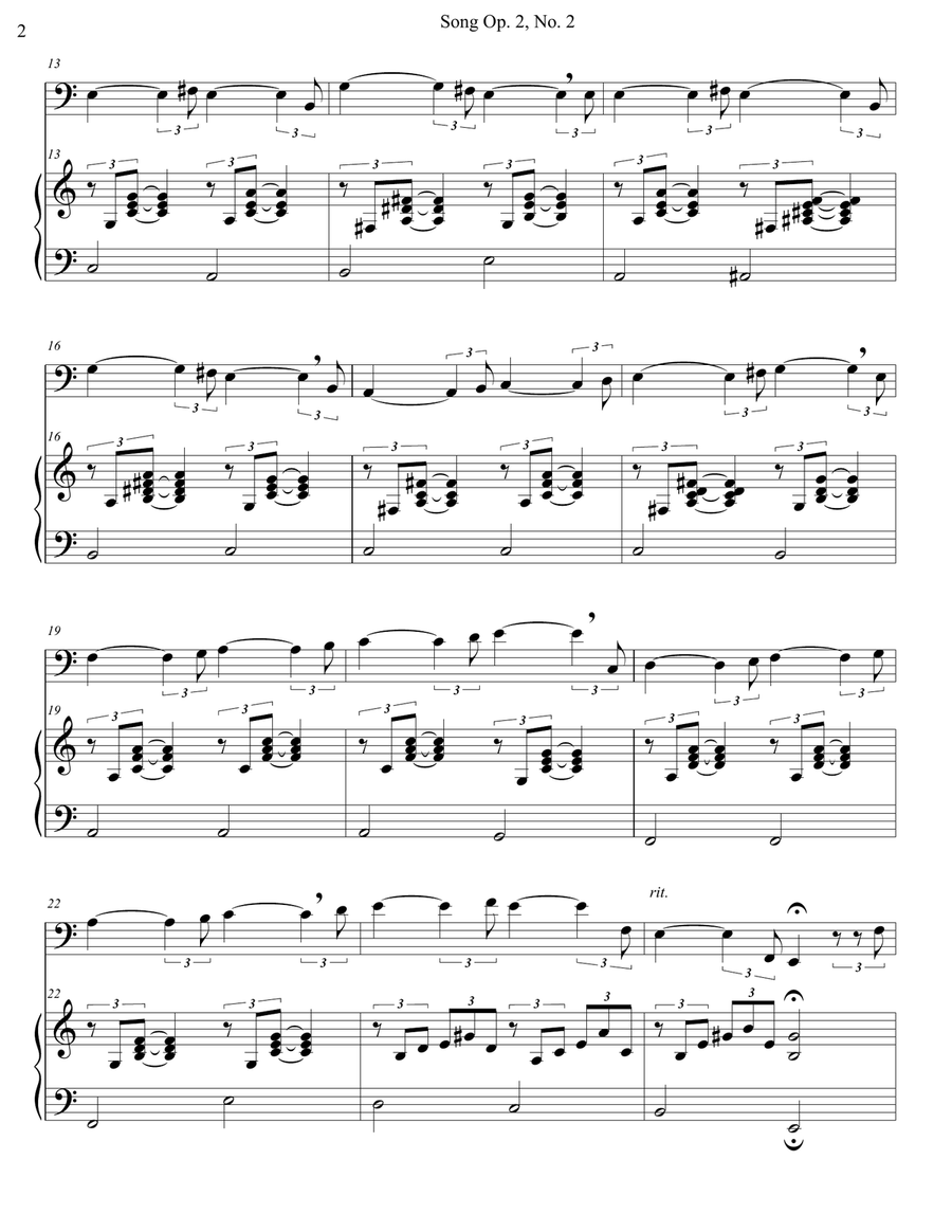 Song Op. 2, No. 2 Piano scores gallery preview page 2