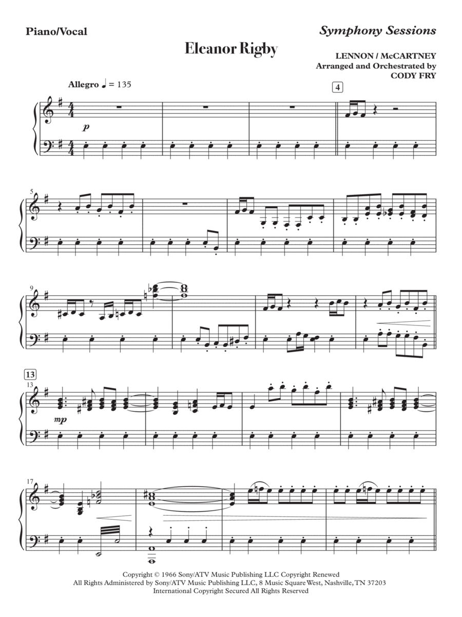 Eleanor Rigby Eleanor Rigby Voice scores gallery preview page 1