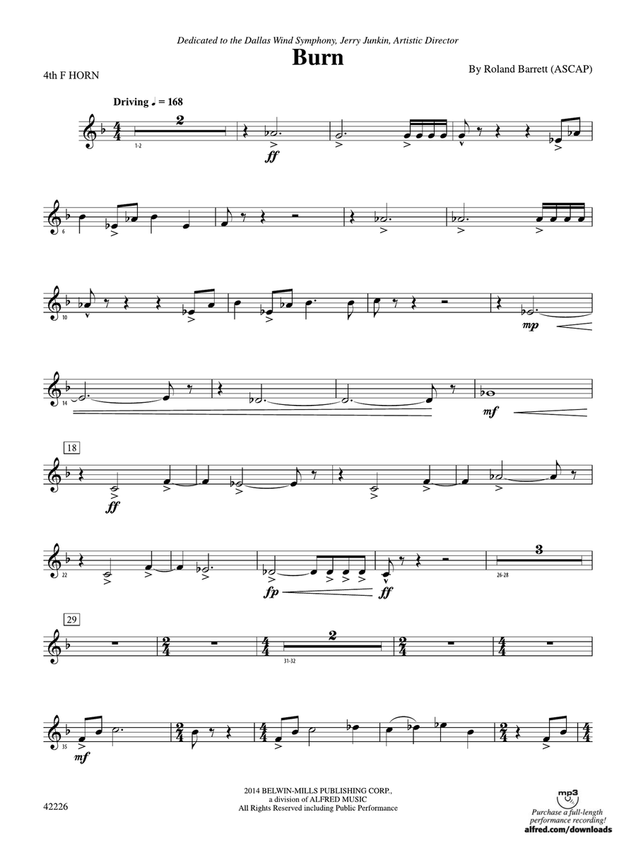 Burn: 4th F Horn
