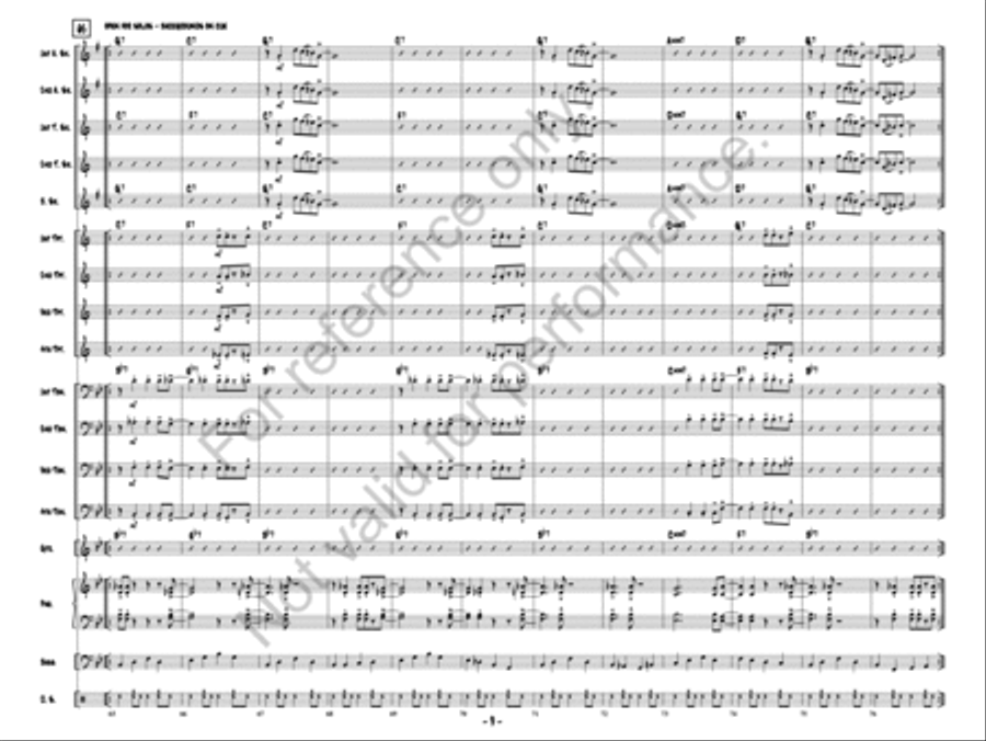 The Answer Is In The Blues! Jazz Ensemble scores gallery preview page 8