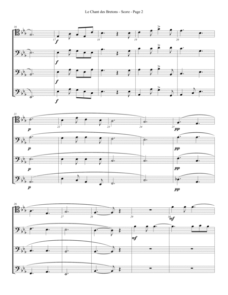 Le Chant des Bretons for Trombone or Low Brass Quartet image number null