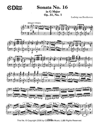 Book cover for Sonata No. 16 In G Major, Op. 31, No. 1