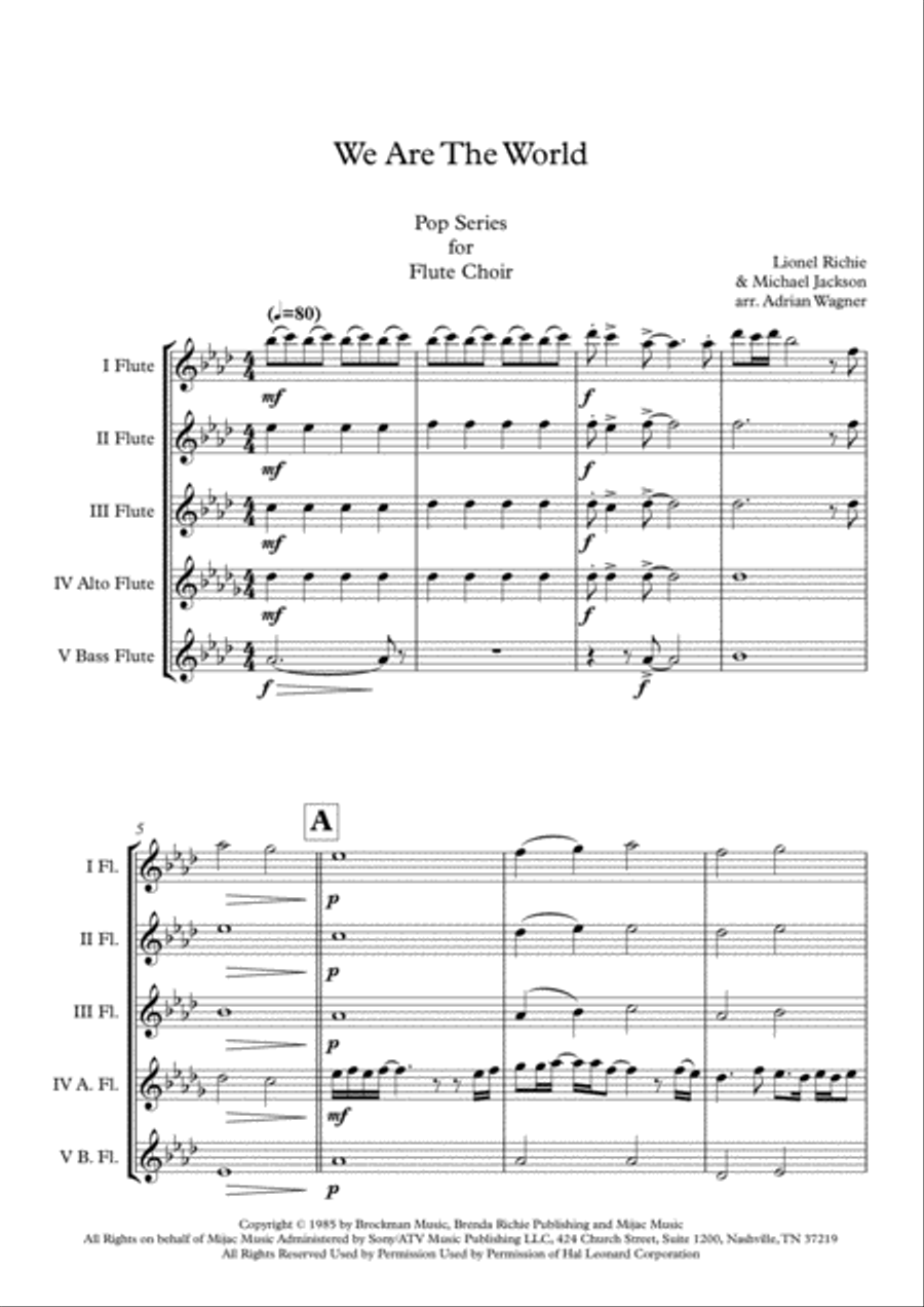 We Are The World Flute Choir scores gallery preview page 3