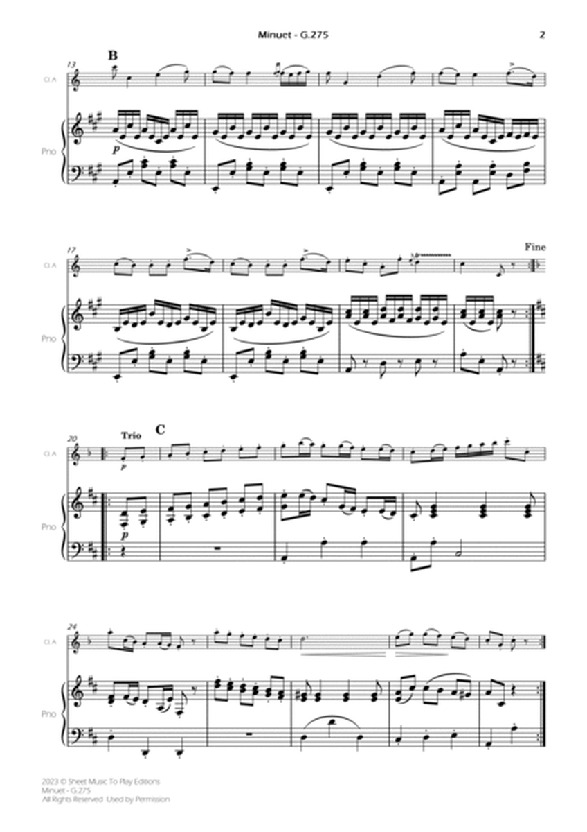 Minuet Op.11 No.5 - Clarinet in A and Piano (Full Score and Parts) image number null