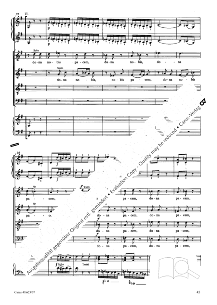 Missa brevis in G major 4-Part scores gallery preview page 46
