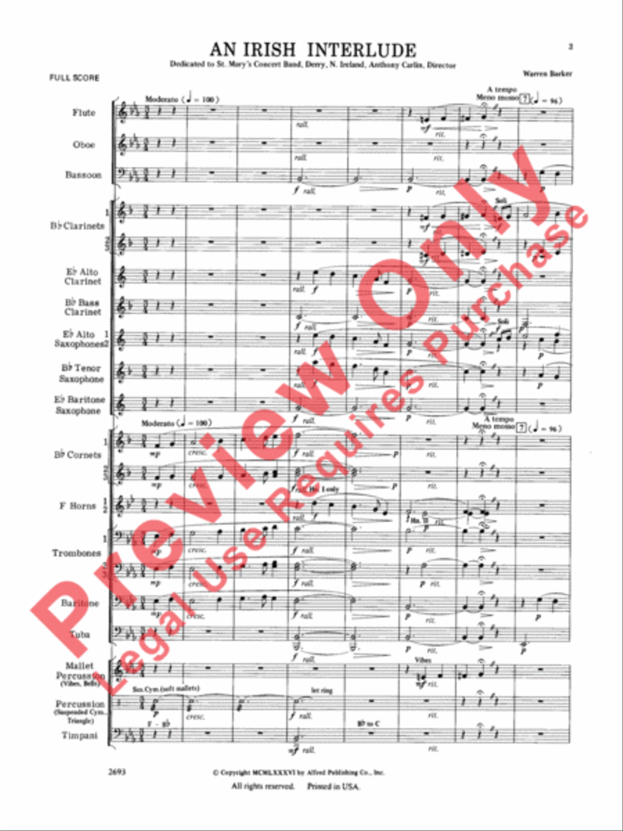 An Irish Interlude Concert Band scores gallery preview page 4